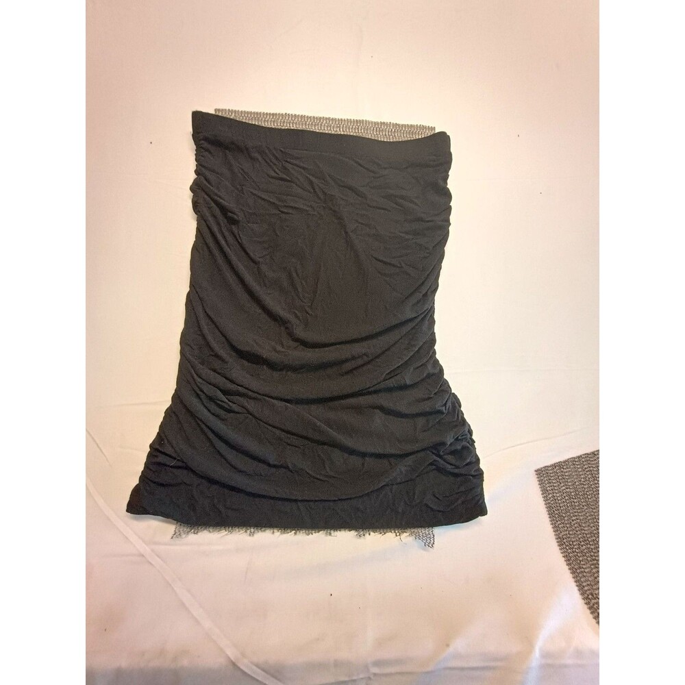ROMY Black Ruched Tube Skirt Mini Bodycon Size Small